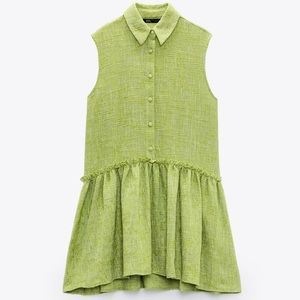 Zara Green Tweed Dress